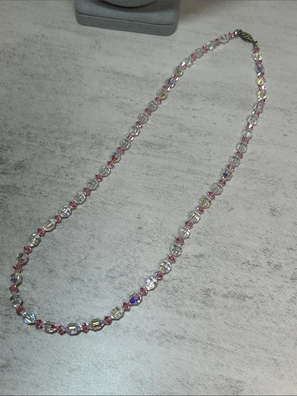 Aurora Borealis & Pink Crystal Necklace - ALL Crystals! - Picture 3 of 5